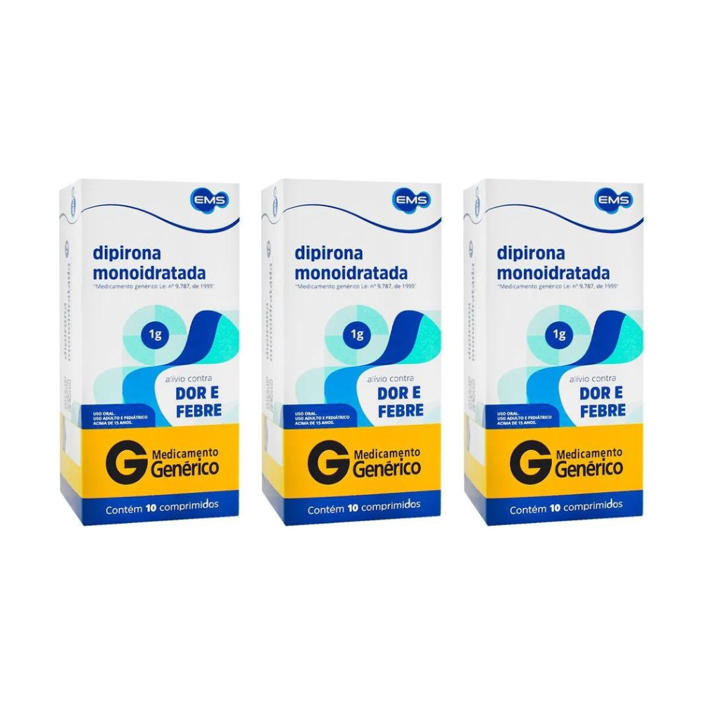 Dipirona 1g 10 Comprimidos - Ems - Imagem 2