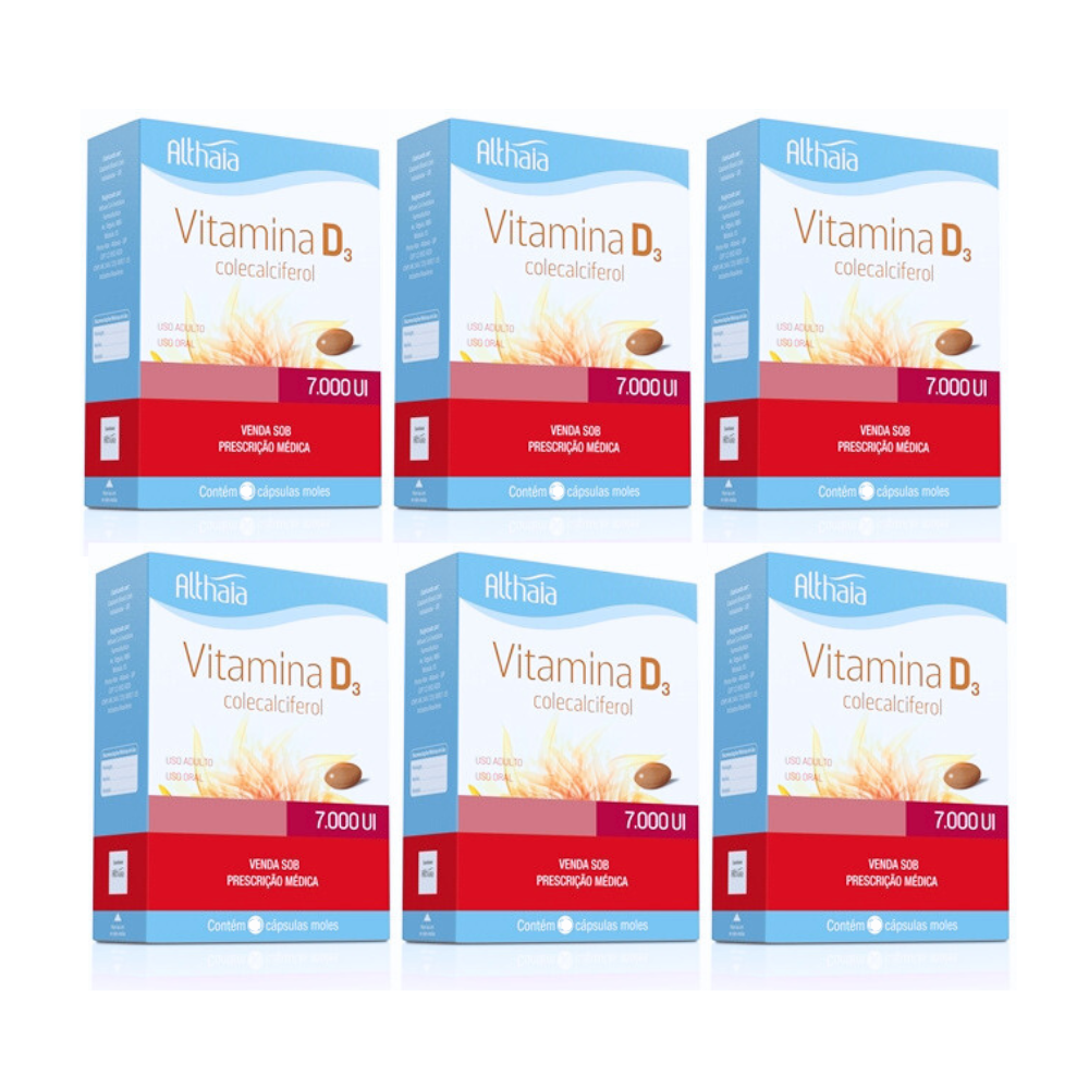 Kit 6 Vitamina D Althaia 7.000ui 4 Cápsulas