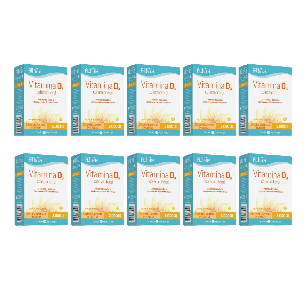 Kit 10 Vitamina D3 Althaia 2.000ui 30 Cápsulas
