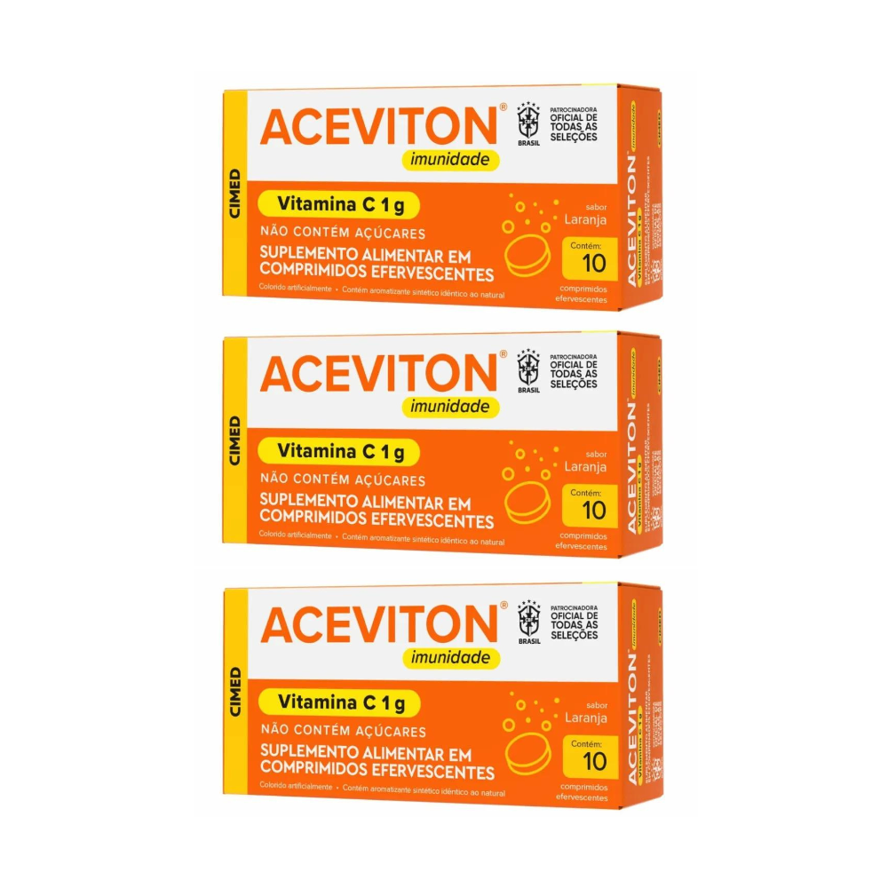 Vitamina C 1G Aceviton Zinco 10 Comprimidos Efervescentes - Imagem 3