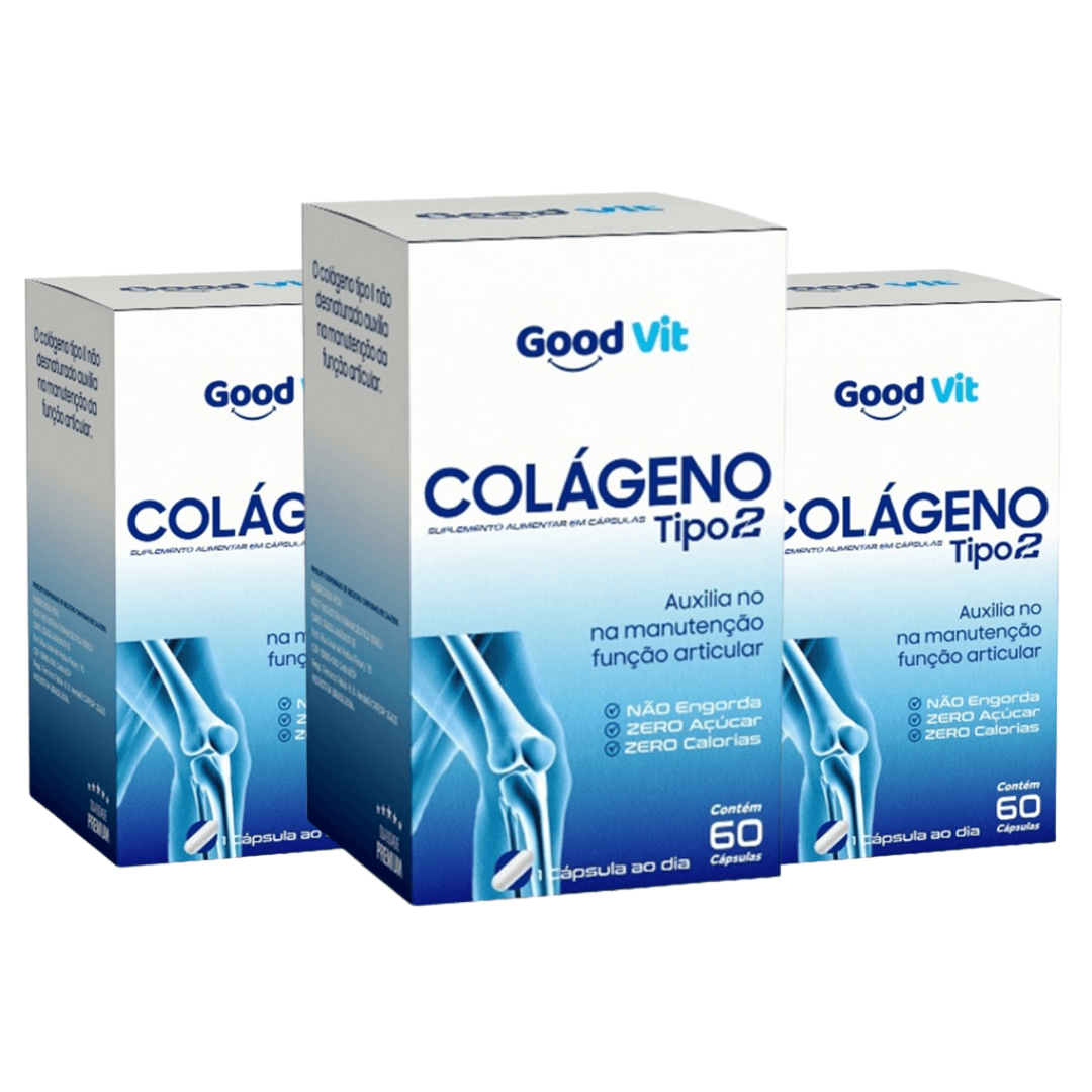 Kit 3 Caixas | Colágeno Tipo 2 com 60 Cápsulas para Articulações e Cartilagem