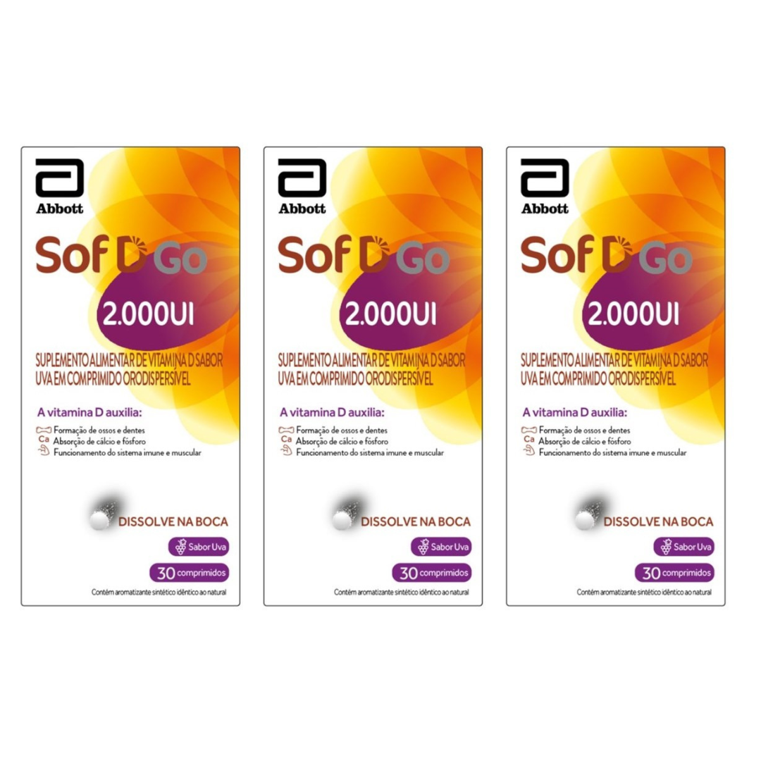Vitamina D Sof D Go 2.000ui 30 Comprimidos Orodispersíveis - Imagem 3